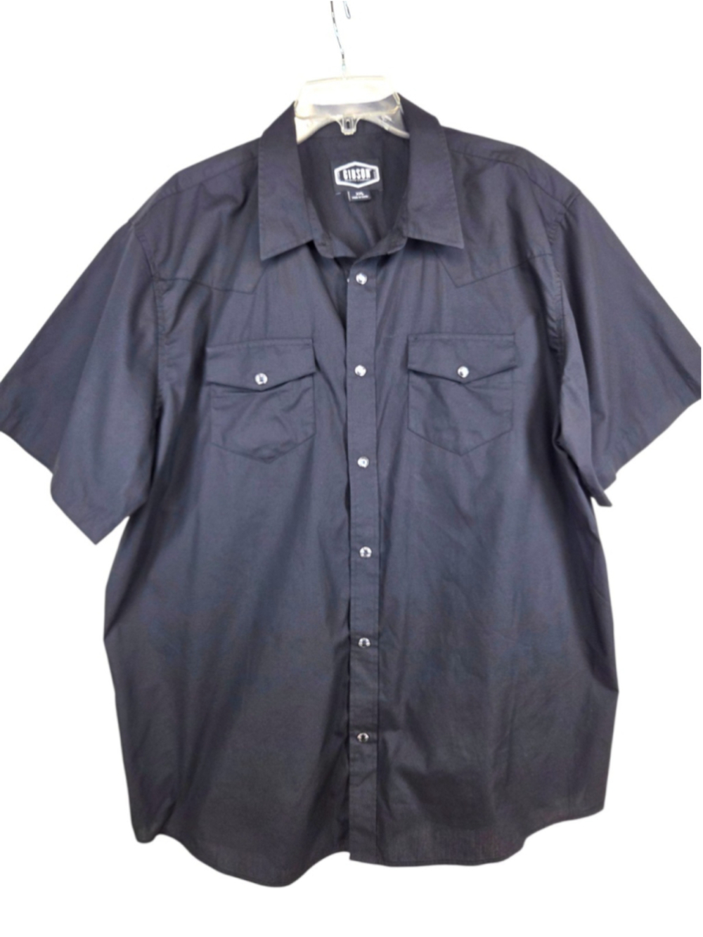 Gibson Trading Co. Men's Short Sleeve Pearl Snap Western Shirt Black XXL